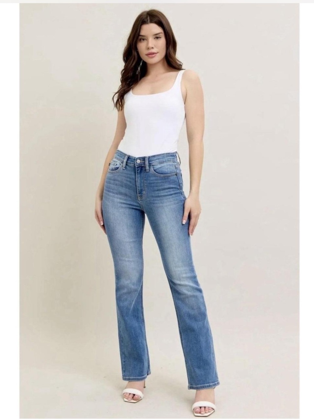 JUDY BLUE High Waist Bootcut Jeans NWT size 14W Medium Wash Stretch Denim